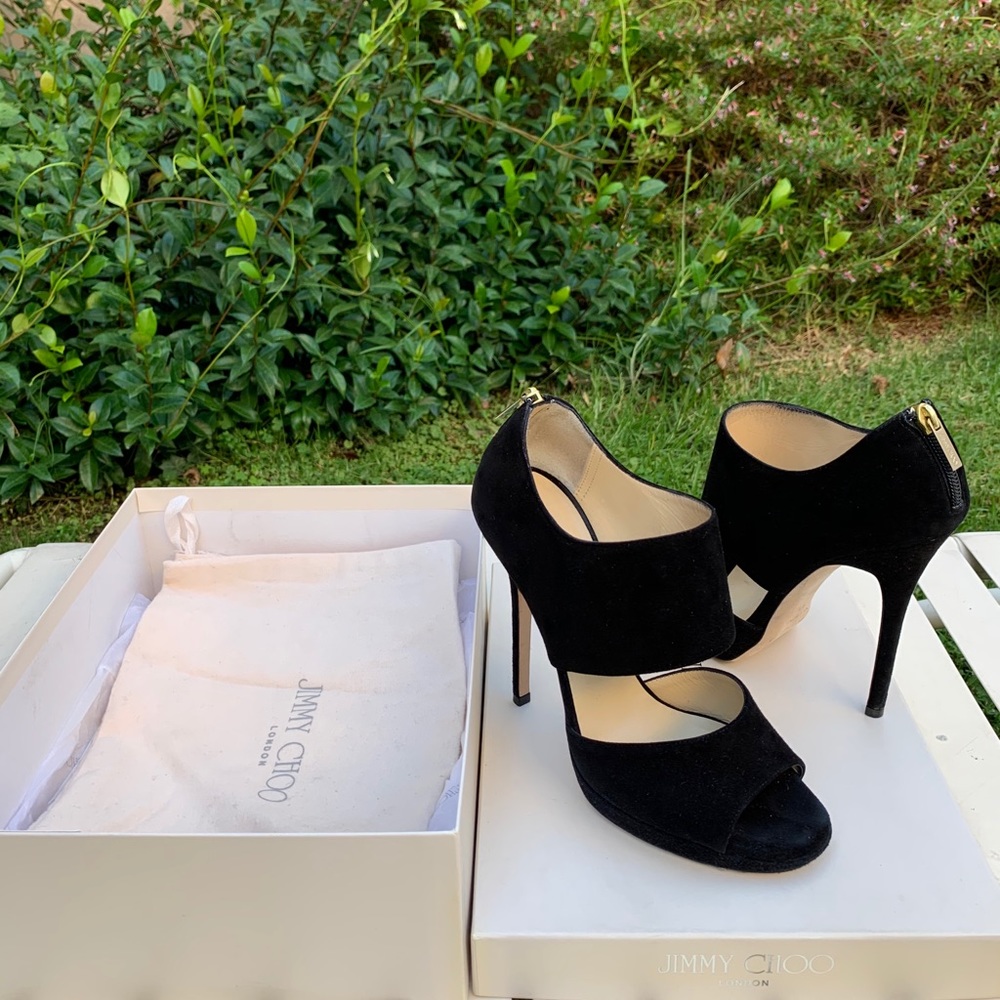 JIMMY CHOO ‘Private’ Suede Leather Sandal 8 - Picture 4 of 13